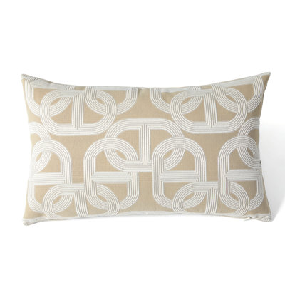 Lumbar Pillow Cover Milk Tea Color 20x12 Inch, French Style with Animal Patterns, Hidden Zipper, Polyester Blend