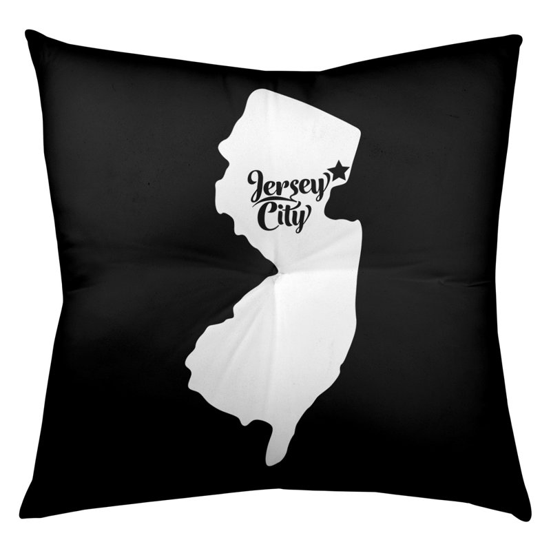 Coussin de plancher touffeté, 26 po x 26 po, Noir, Jersey City