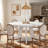 TribeSigns 47" Round Farmhouse Dining Table – Wood Kitchen Table For 4, Cross Base Wooden Dinner Table For Dining Room, Breakfast Nook, Or Living Area-1422538083