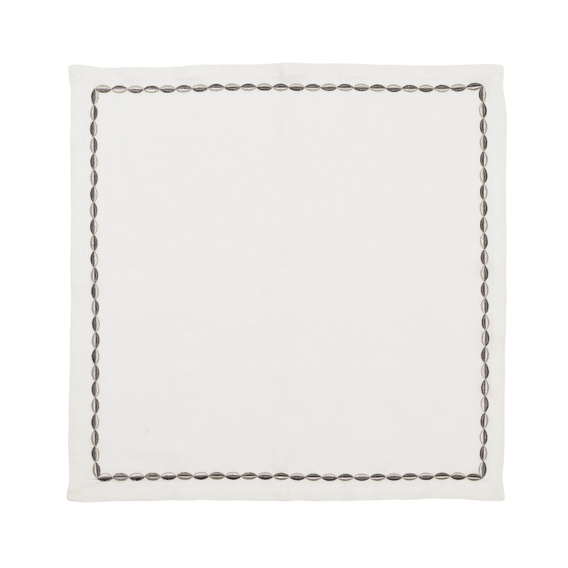 Swag Napkin, White/Gunmetal/Silver