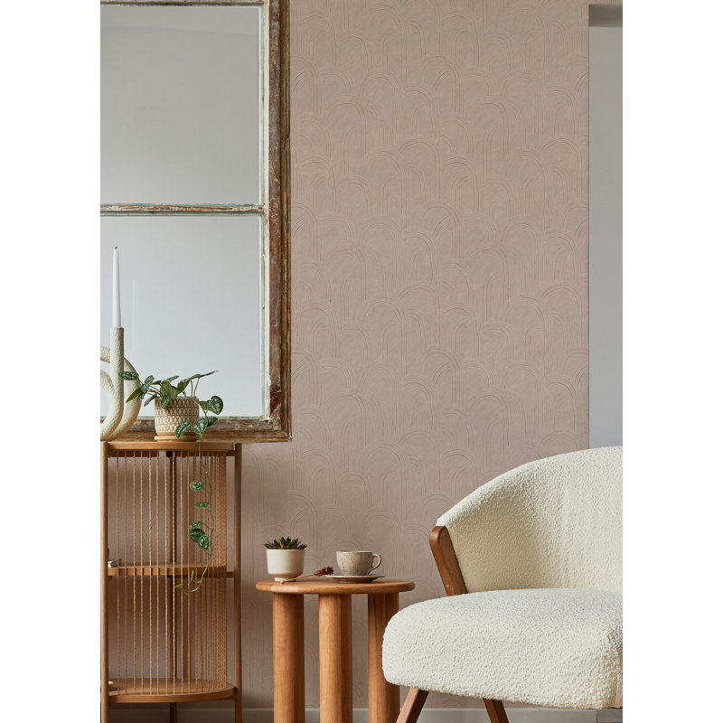 Rippled Arches Wallpaper, Pink