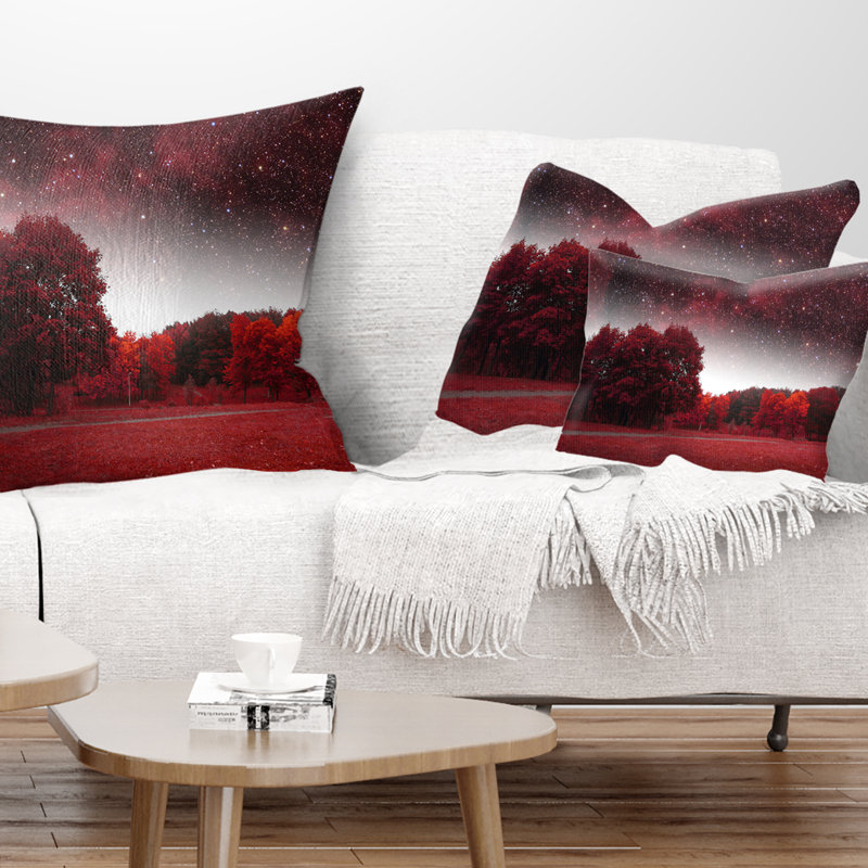 Coussin lombaire à imprimé paysage printanier