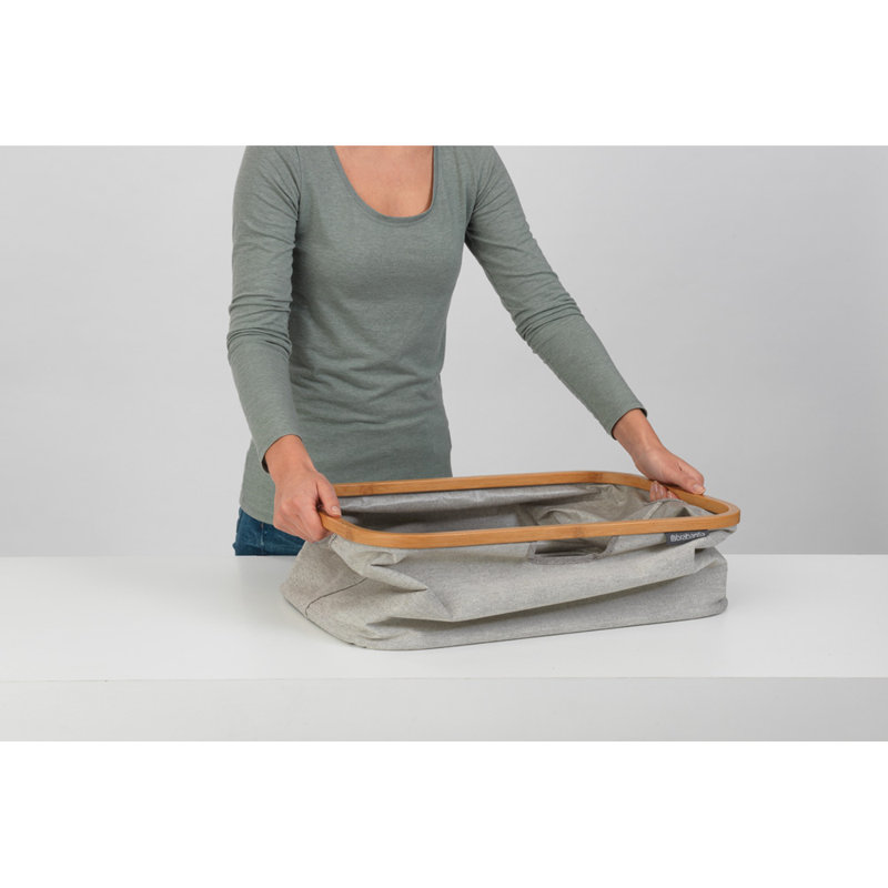 Brabantia Foldable Laundry Basket 10.6 Gallon (40L), Light Gray