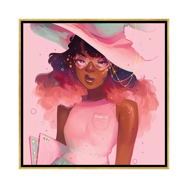 « Magic AF » par Geneva B-impression, Pas de tapis, H 26 po x l 26 po x P 1,5 po, Toile encadrée d'or