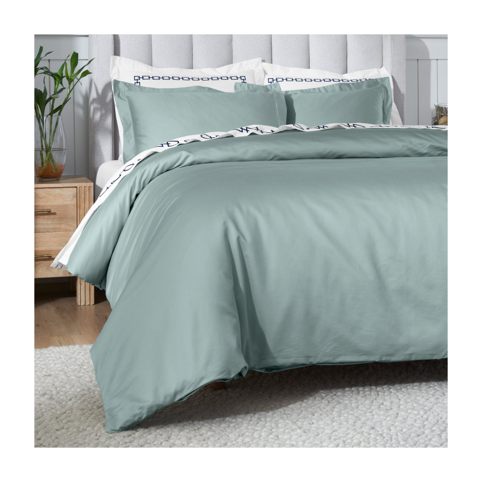 Duvet Cover Set, Teal, King/California King Duvet Cover + 2 King Shams