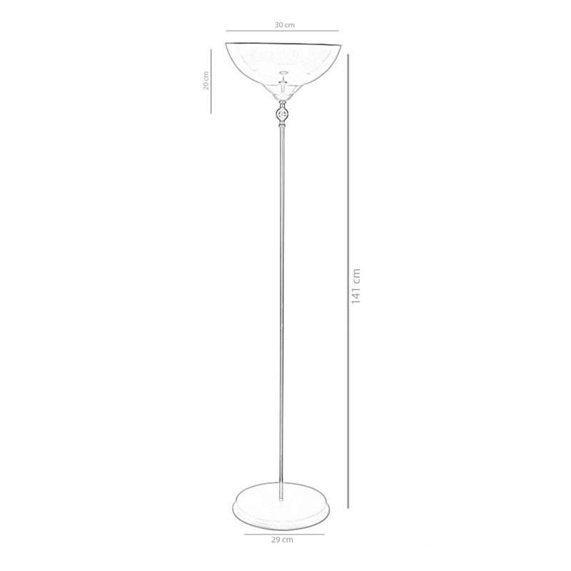 55.5'' Black Torchiere Floor Lamp