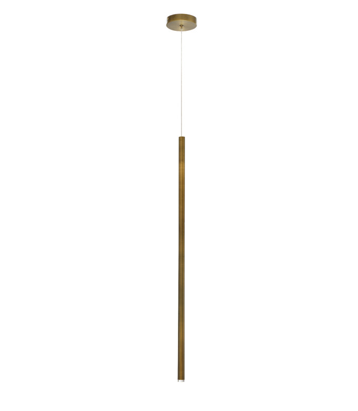 Luminaire suspendu cylindrique à 1 lumière DEL Navada, Noir, Grand (H 36 po x l 1 po x P 1 po)