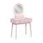 Magnifique meuble-lavabo à finition rose avec miroir et tabouret avec tiroirs de rangement-1414950937