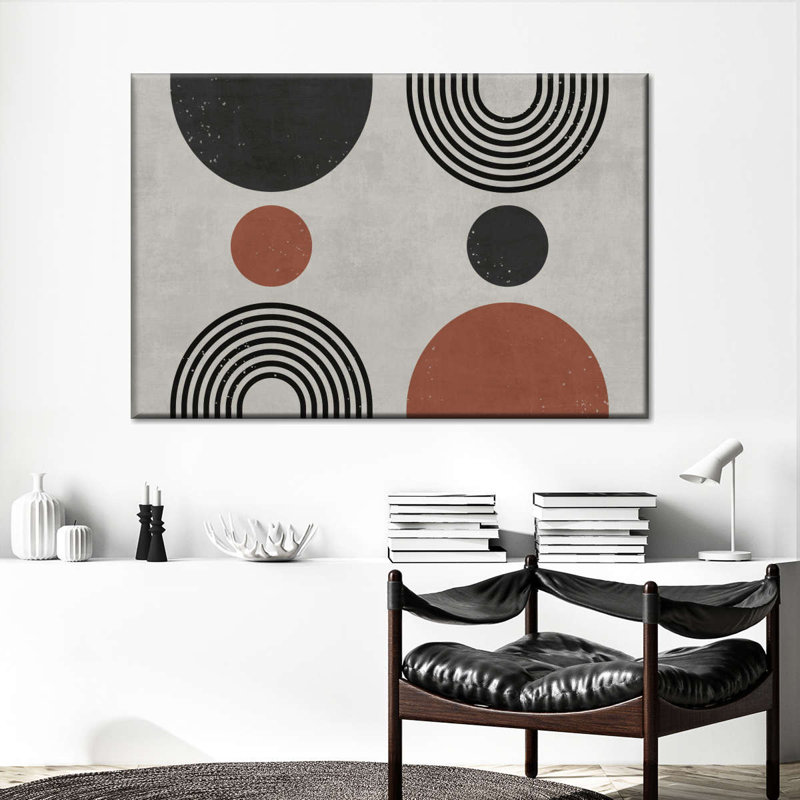 Impression sur toile à motif géométrique abstrait, H 26 po x l 39 po x P 1,25 po