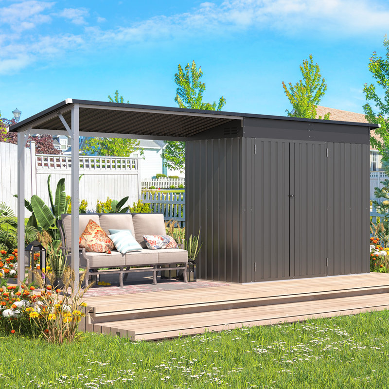 Outdoor Open-sided Storage Shed, 8'x4'