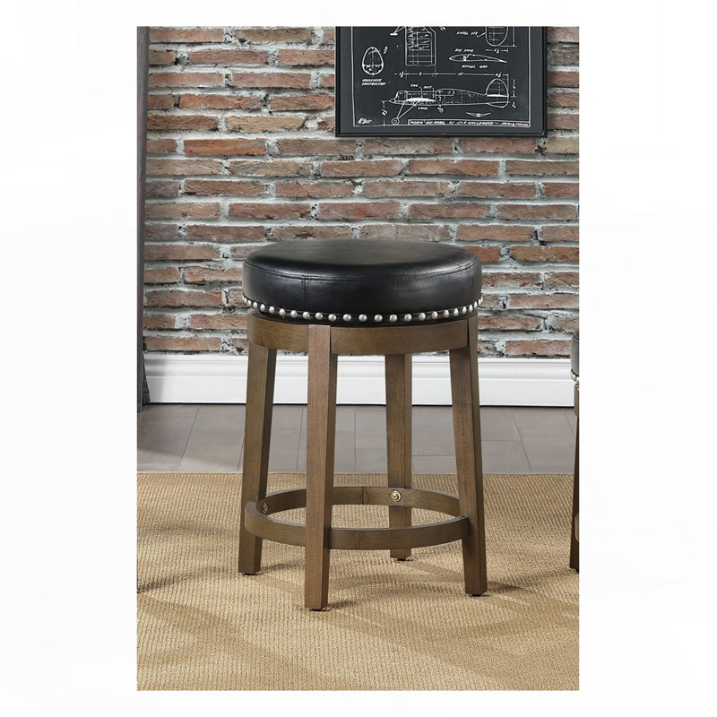 Ensemble de tabourets ronds et pivotants, Noir, Tabouret de comptoir (siège d'une hauteur de 25 p