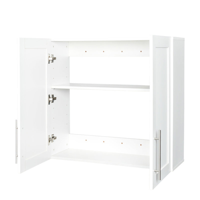 Unité de rangement murale blanche empilable, l 11,52 po x P 32,07 po x H 30,44 po - avec tablettes et cloisons amovibles pour armoire personnalisable, H 30,44 po, spacieuse avec entrée de séparation