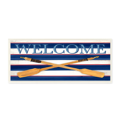 " Welcome Oars Symbol Water Waves Patterned Sign " by Julie DeRice