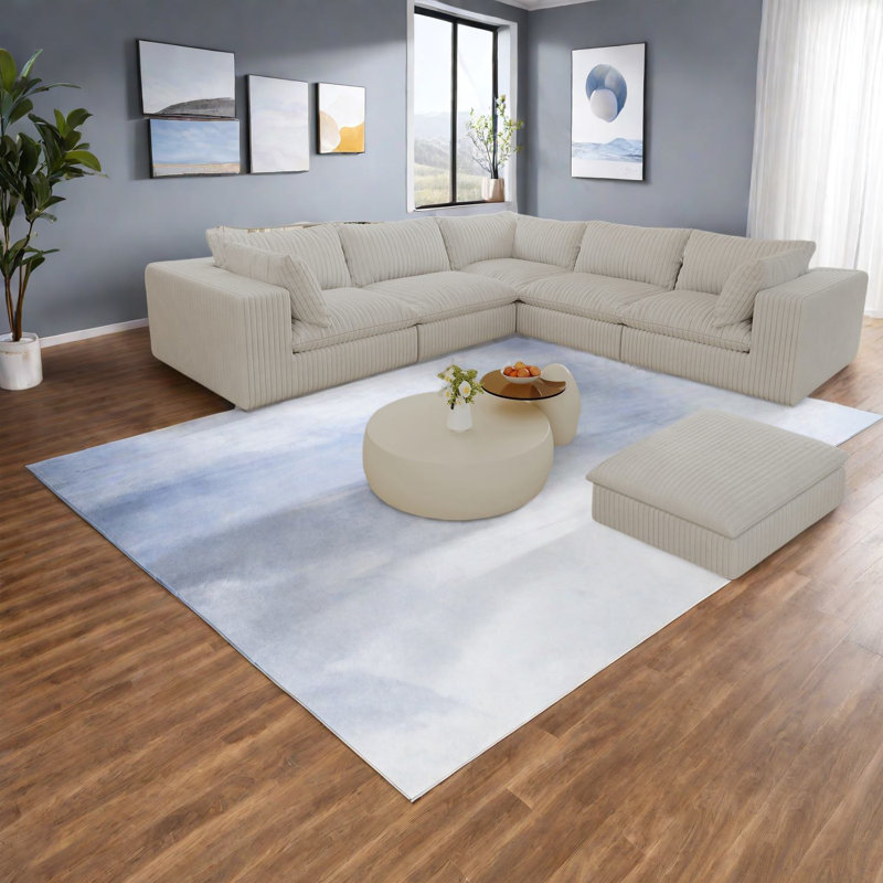 Canapés polyvalents en nuage, tissu blanc, conception spacieuse pour la maison et le bureau