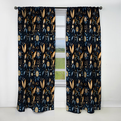 Cosmic Nomad Boho Pattern - Abstract Boho Curtain - Blackout Abstract Curtain - 1 Panels