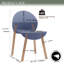 Chaises d'appoint en PP avec pieds en bois de chêne massif (ensemble de 4)-1713378640