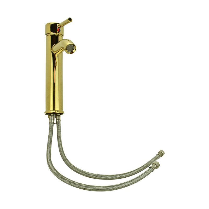 Robinet de salle de bain rond à un trou en laiton