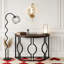 Table d'appoint industrielle en forme de demi-lune