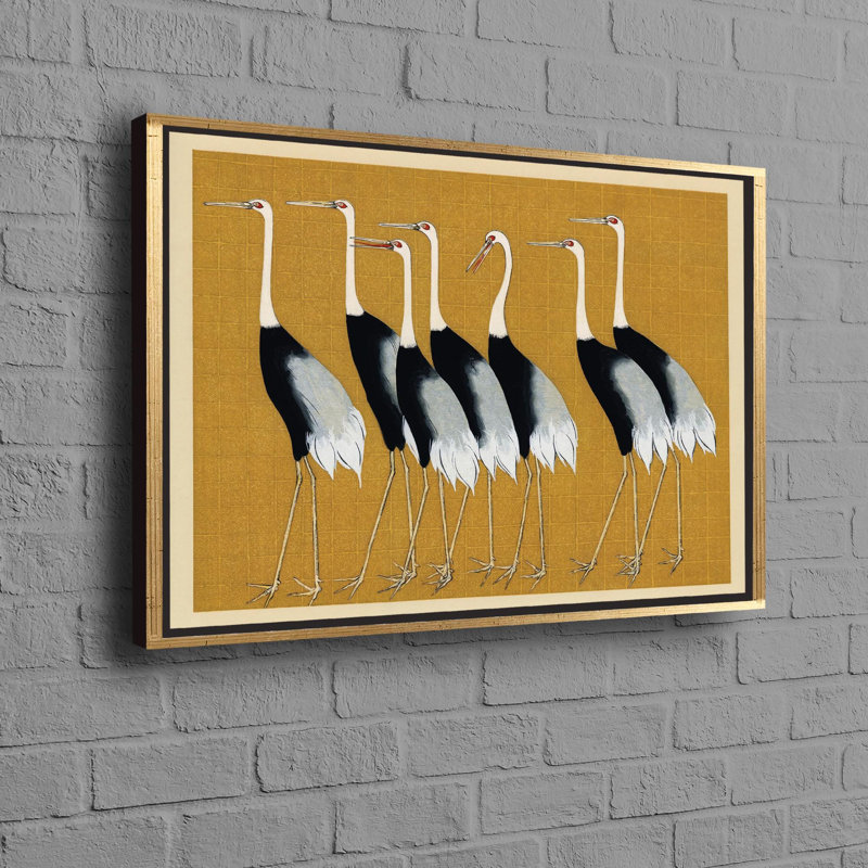 Reproduction d'art sur toile de coton Ogata, H 30 po x l 41 po, Cadre flottant doré