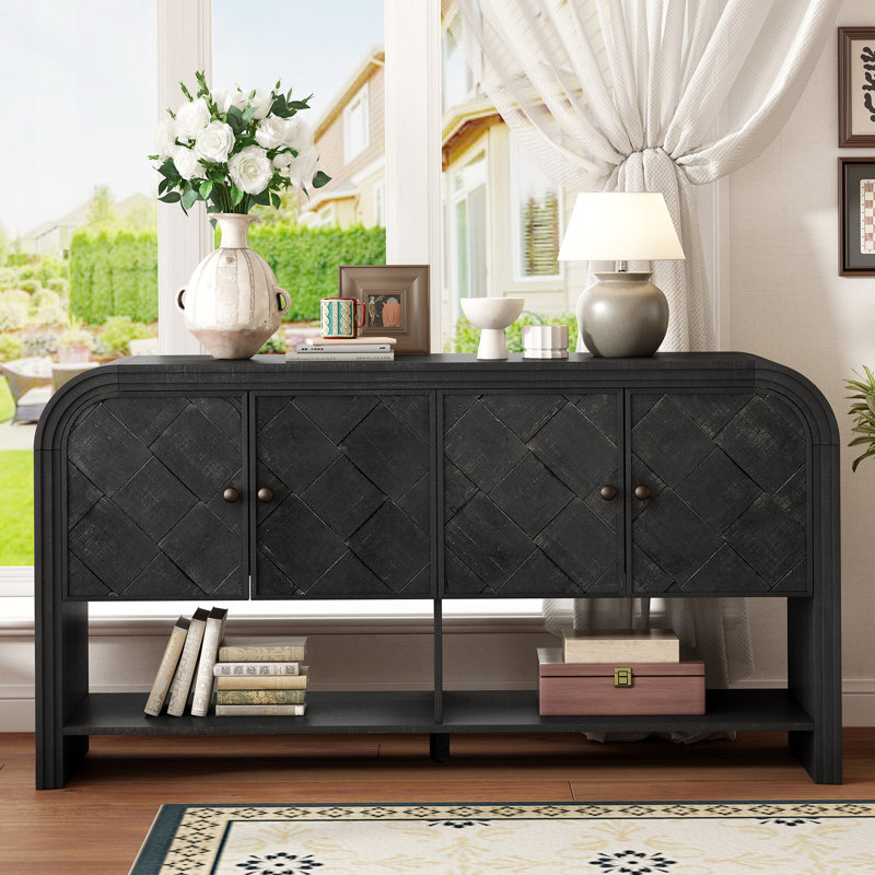 Verne 59.8'' Sideboard With 4 Doors, Black