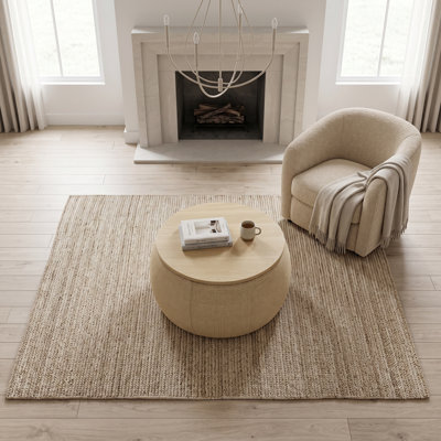 Repose-pieds rond avec rangement 2 en 1, siège amovible intégré et rangement dissimulé - Table de bout et repose-pieds polyvalents pour le salon, la chambre à coucher et le bureau
