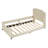 Upholstered Daybed With Classic Stripe Shaped Headboard, Beige, Perfect For Kids' Rooms And Guest Spaces-770787967