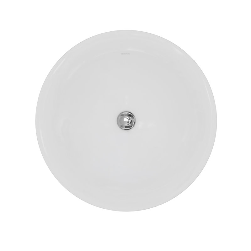 Karran Valera 18 In. Top Mount Vitreous China Round Bathroom Sink
