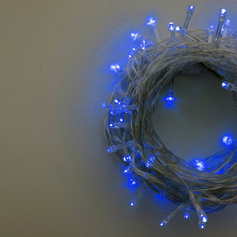 Milo Indoor Plug-in LED Wide Angle LED String Light, Blue, 64 ft.