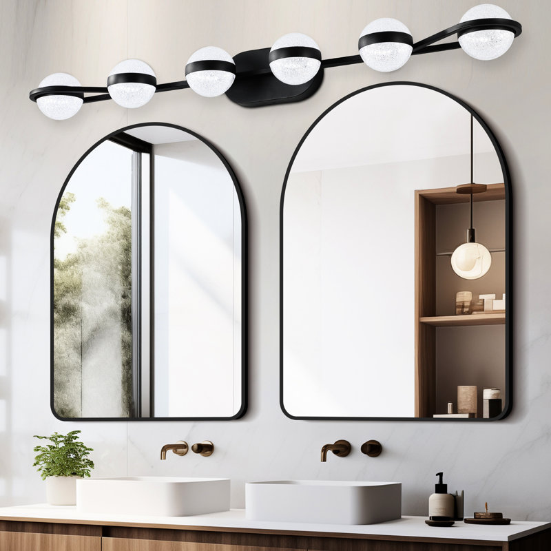 6 lumières de salle de bain, noir, moderne simple, écoénergétique et brouillard, pour la salle de bain, armoires à miroir, salle d'eau, lumières de chambre à coucher - ampoules à DEL, brouillard, économie, salon