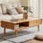 Burlywood Solid Wood Rectangular Coffee Table-1014280681