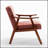 Accent Chair with Velvet Upholstery and Solid Wood Frame, Classic Mid-Century Modern Living Room Furniture for Extra Seating-700613187