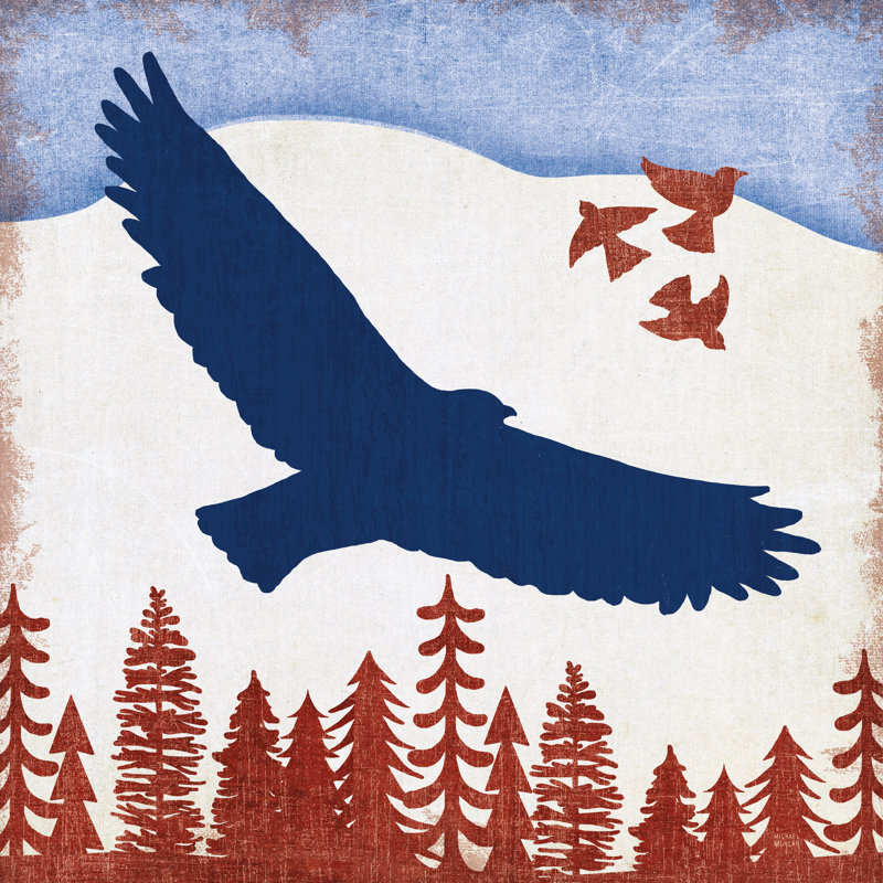 Patriotic Woodland Eagle by Michael Mullan - Wrapped Canvas Painting, 51cm H x 51cm W x 3.8cm D