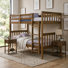 Ames Twin Over Twin Solid Wood Bunk Bed With 2 Ruston Nightstand – 3-Piece Space-Saving Bedroom Set