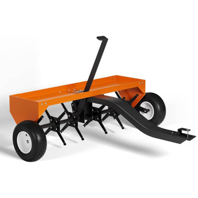 Aérateur de prise 48 "pour tracteur de pelouse et VTT, 24 dents en acier, plateau de poids de 150 lb et roues