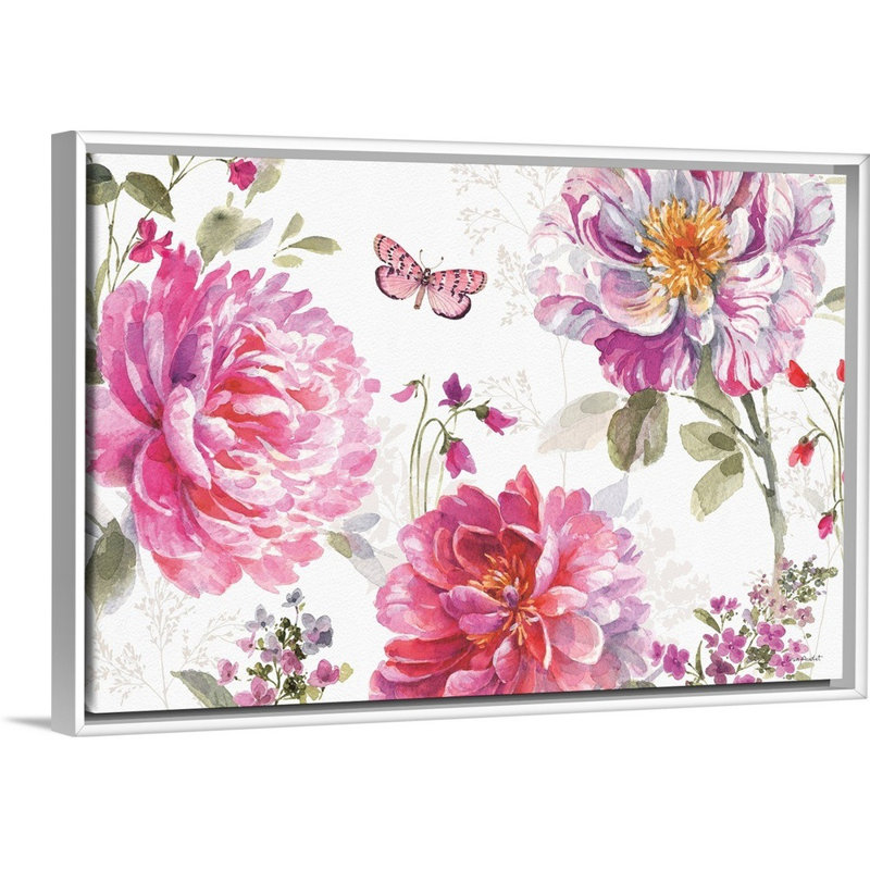 Visiblement rose 18 par Lisa Audit - reproduction d'art, Toile blanche encadrée, H 34 po x l 50 po x P 1,75 po