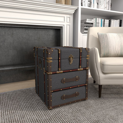Monge 2-Drawer Faux Leather Accent Chest