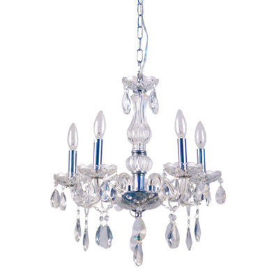 Traditional 5 Light Glass Chandelier