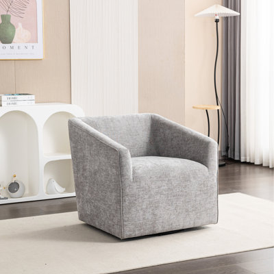 Fauteuil moderne pivotant à 360 ° en gris avec chenille rembourrée de mousse - Créez un espace de bureau confortable