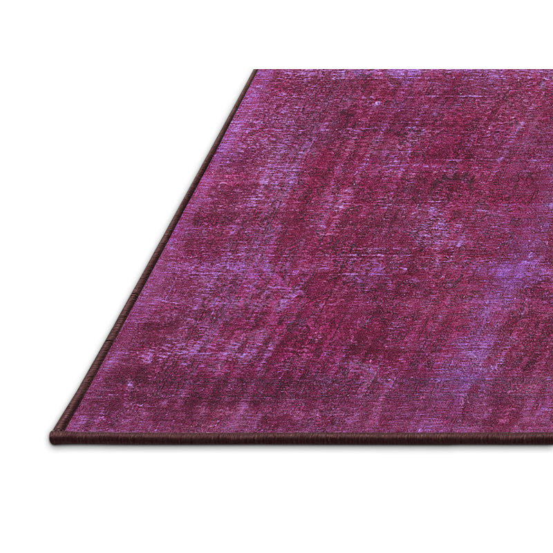 Tapis mauve à motif abstrait Runolfson, Rectangle 5' x 7'