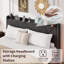 Lit flottant très grand - noir, tête de lit à DEL, luxe moderne-1878401311