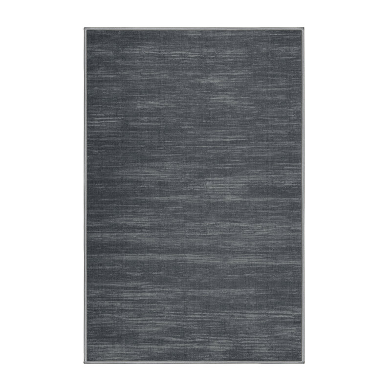 Machine Washable Solid Gray Area Rug, Runner 2' x 4'