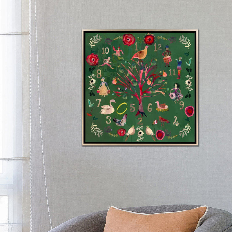 Douze jours - reproduction d'art murale - toile encadrée, Cadre flottant sans passe-partout, Champagne, 26" H x 26" W
