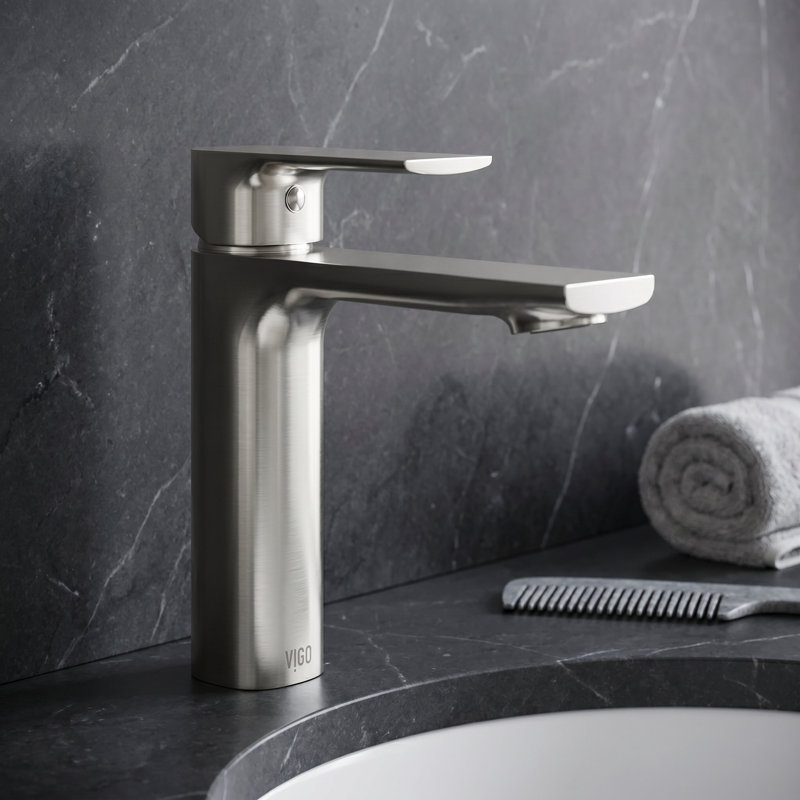 Robinet de salle de bain monocorps et monocommande H 6 po Davidson, Nickel brossé