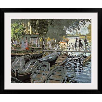«Bathers at La Grenouillere, 1869 (for Détail See 67639)» par Claude Monet, reproduction d'art