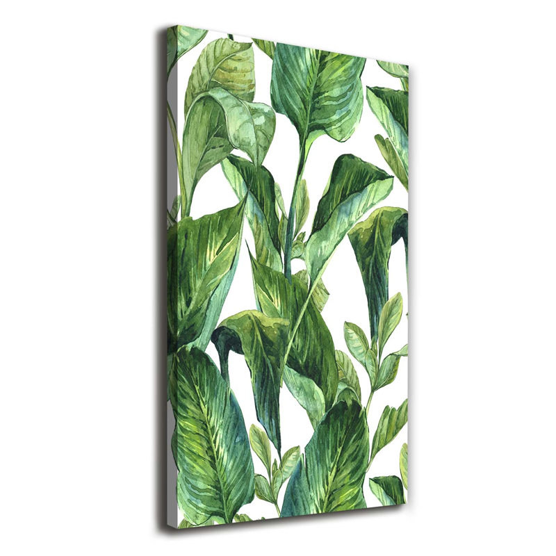 Tropical Leaves 1 Piece Wrapped Canvas Wall Art
