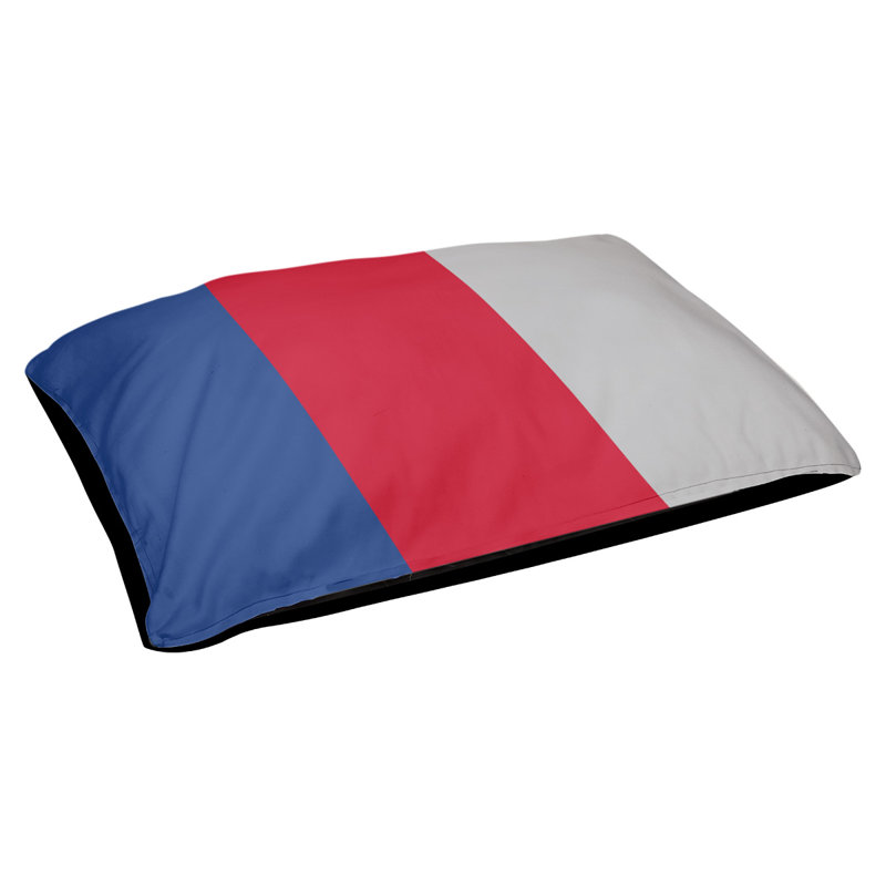 Oreiller Oklahoma, Moyen (l 28 po x P 18 po x H 9,5 po), Bleu royal / rouge / gris