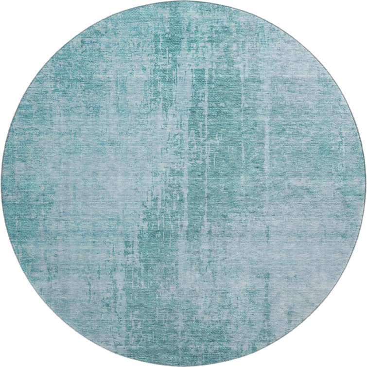 Premium Machine Washable Prisco Aqua Rug