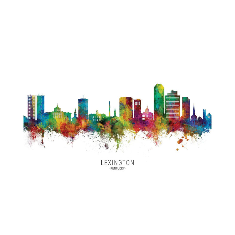 Lexington Kentucky Skyline City Name by Michael Tompsett - 1 Piece Wrapped Canvas Wall Art, 152.5 cm H x 101.5 cm W