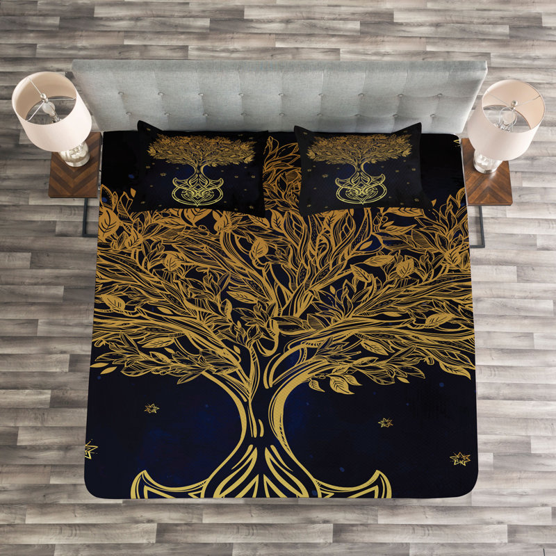 Tree of Bedspread Set with Shams, 223.5 x 223.5 cm
