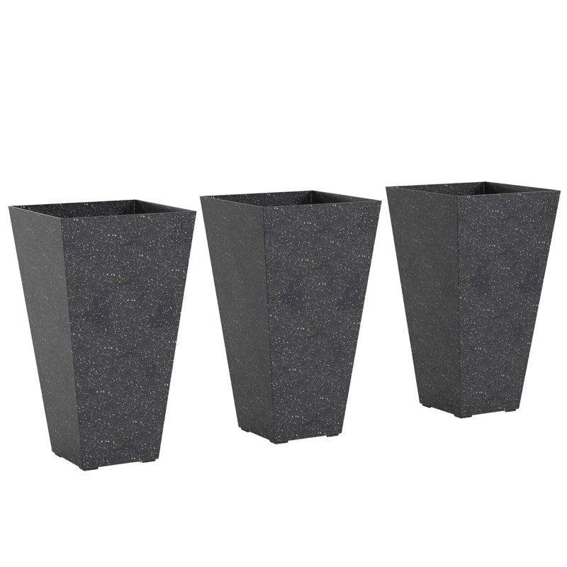 Stackable Taper Planters,Flower Pots,Tall Planters, Black